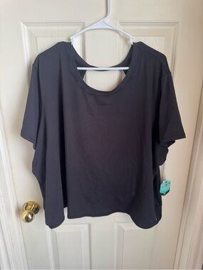 Rise by LulaRoe Black Active Open Back Top